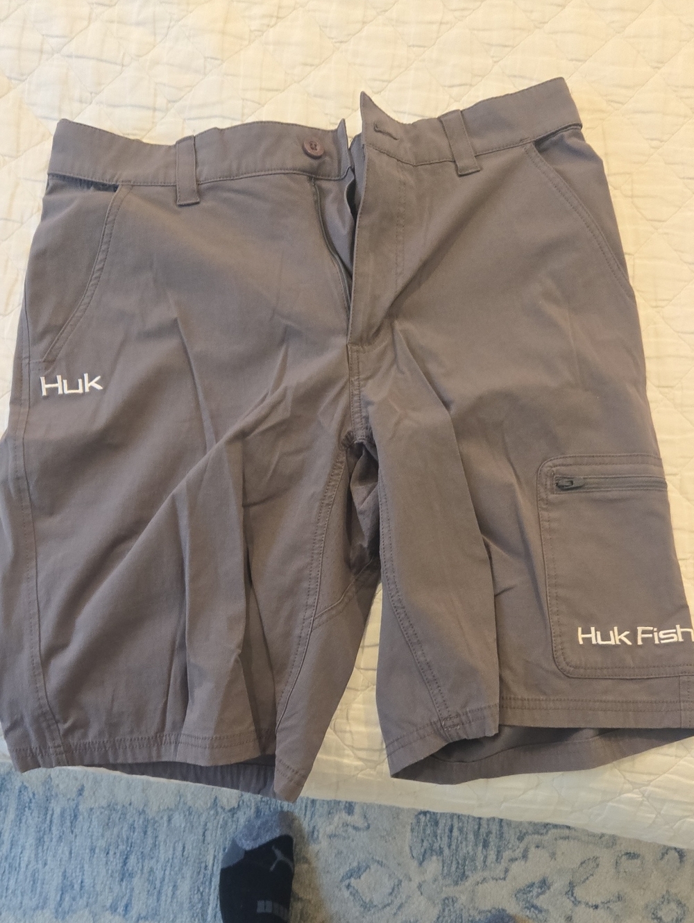Huk Men's Gray Performance Cargo Shorts